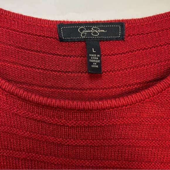 Jessica Simpson Red Sweater Mini Dress Long Sleeve Knit Fit and Flare A-Line - Picture 5 of 5